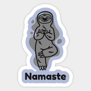 Namaste, yoga, sloth cute digital illustration modern art Sticker